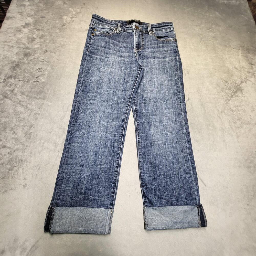 Liverpool Los Angeles Jeans Womens 6/28 Blue Straight Medium Wash Cuffed Stretch